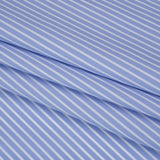 Cotton Poplin Shirting - Country Blue and White Stripes - Designer Deadstock