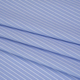Cotton Poplin Shirting - Country Blue and White Chalk Stripes - Deadstock