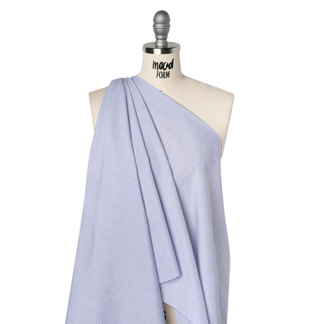 Cotton Poplin Shirting - Dark Blue and White Pinstripes - Deadstock