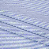 Cotton Twill Shirting - Bright Blue and White Pinstripes - Deadstock