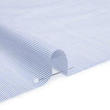 Cotton Twill Shirting - Bright Blue and White Pinstripes - Deadstock