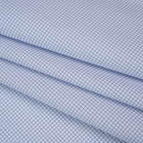 Cotton Twill Shirting - Blue and White Graph Paper Checks - Deadstock