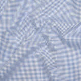 Cotton Twill Shirting - Blue and White Graph Paper Checks - Deadstock