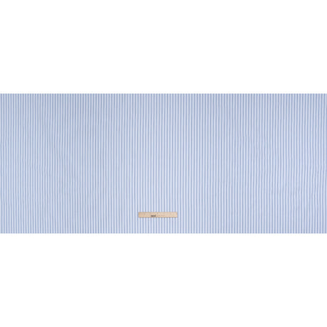 Cotton Poplin Shirting - Sky Blue, Black and White Stripes - Deadstock