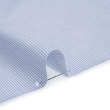 Cotton Twill Shirting - Sky Blue, Blue and White Bordered Candy Stripes - Deadstock