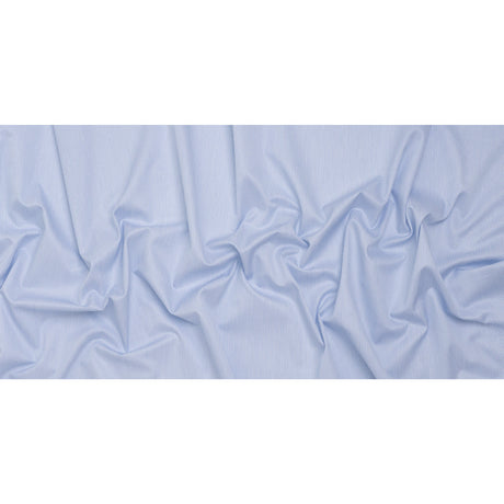Cotton Twill Shirting - Sky Blue, Blue and White Bordered Candy Stripes - Deadstock