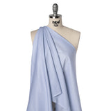 Cotton Twill Shirting - Sky Blue, Blue and White Bordered Candy Stripes - Deadstock