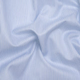 Cotton Twill Shirting - Sky Blue, Blue and White Bordered Candy Stripes - Deadstock