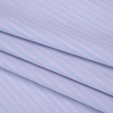 Cotton Twill Shirting - Dark Blue, Purple and White Stripes - Deadstock