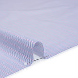 Cotton Twill Shirting - Dark Blue, Purple and White Stripes - Deadstock