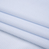 Cotton Shirting - White and Pale Blue Pinstripes - Designer Deadstock