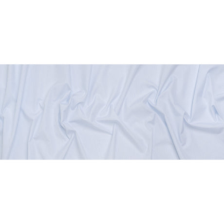 Cotton Shirting - White and Pale Blue Pinstripes - Designer Deadstock