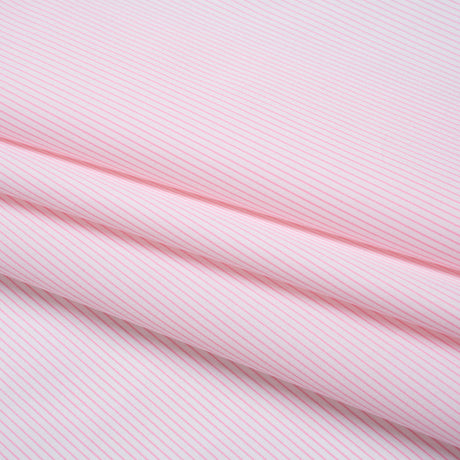 Cotton Shirting - Blush Pink and White Stripes - Deadstock