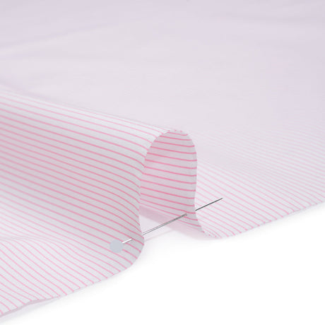 Cotton Shirting - Blush Pink and White Stripes - Deadstock
