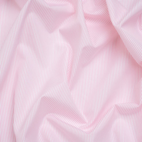 Cotton Shirting - Blush Pink and White Stripes - Deadstock