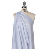 Cotton Twill Shirting - Sky Blue, Navy and White Stripes - Deadstock