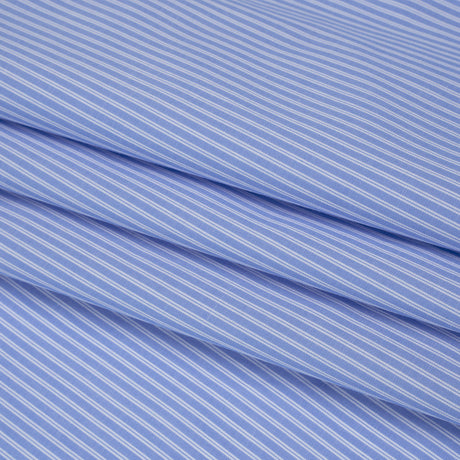 Cotton Shirting - Country Blue and White Stripe Duos - Deadstock