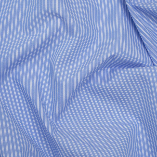 Cotton Shirting - Country Blue and White Stripe Duos - Deadstock
