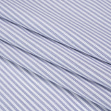 Cotton Basketweave Shirting - Blue and White Candy Stripes - Deadstock