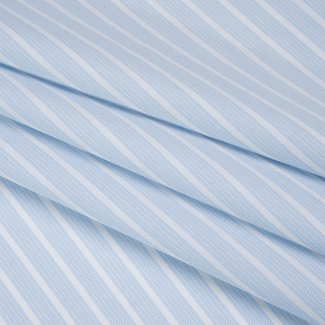 Cotton Twill Shirting - Baby Blue and White Stripe Bundles - Deadstock