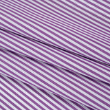 Cotton Shirting - Grape and White Candy Stripes - Deadstock