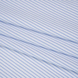 Tiny Herringbone Cotton Twill Shirting - Light Blue and White Stripes - Deadstock
