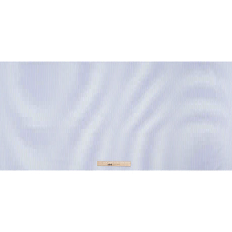 Tiny Herringbone Cotton Twill Shirting - Light Blue and White Stripes - Deadstock