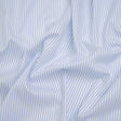 Tiny Herringbone Cotton Twill Shirting - Light Blue and White Stripes - Deadstock
