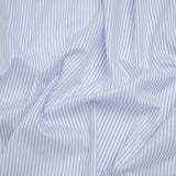 Tiny Herringbone Cotton Twill Shirting - Light Blue and White Stripes - Deadstock