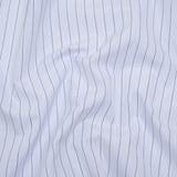 Cotton Shirting - Sky Blue, Navy and White Stripes - Deadstock