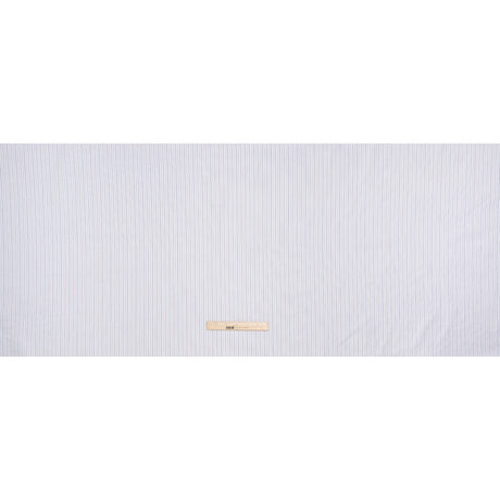 Cotton Herringbone Twill Shirting - White, Blue and Red Pinstripes - Deadstock