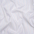Cotton Herringbone Twill Shirting - White, Blue and Red Pinstripes - Deadstock