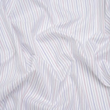 Cotton Herringbone Twill Shirting - White, Blue and Red Pinstripes - Deadstock