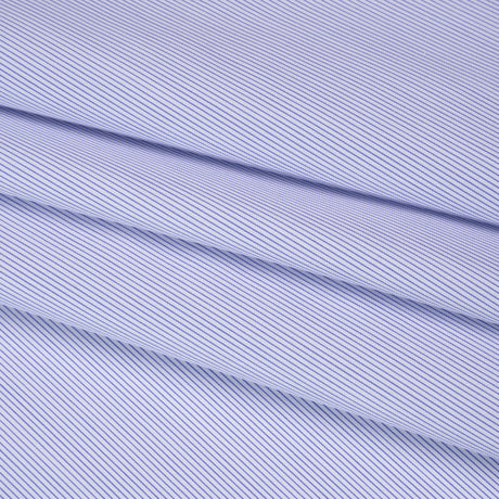 Cotton Shirting - Dark Blue and White Pinstripes - Deadstock