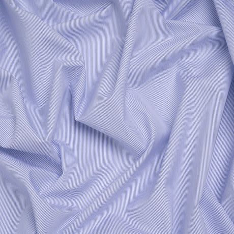 Cotton Shirting - Dark Blue and White Pinstripes - Deadstock