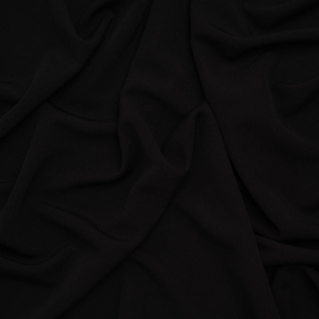 Rayon Interlock Knit - Black - Deadstock
