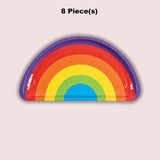 8 Count Rainbow Party Rainbow Shaped Paper Dessert Plates Colorful Birthday