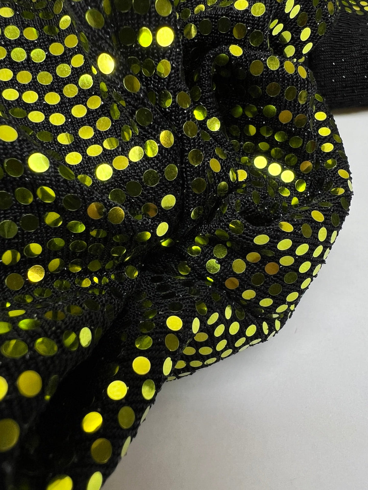 Golden Green Lurex Knitted Fabric