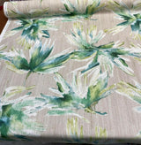 Anza Valley Green Forest Cotton Fabric - Shades Of Green On Taupe Beige Background, Digital Print, 54" Width, 220 Gr/M2 (1 Yard)