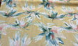 Anza Valley Golden Forest Cotton Fabric - Digital Print, Shades Of Green With Hint Of Pink And Beige On Golden Yellow Background, 54" Width, 27" Horizontal Repeat, 24" Vertical Repeat (1 Yard)