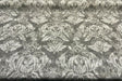 Classic Elegant Damask Cotton Fabric - Gray White Damask, 56" Width (1 Yard)
