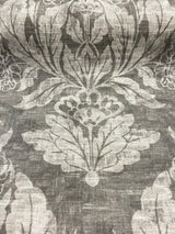 Classic Elegant Damask Cotton Fabric - Gray White Damask, 56" Width (1 Yard)