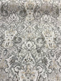 Mazely Damask Ancient Gray Cotton Fabric - Damask, Gray, 56" Width (1 Yard)