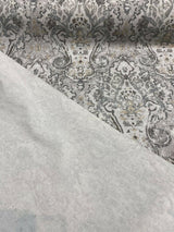 Mazely Damask Ancient Gray Cotton Fabric - Damask, Gray, 56" Width (1 Yard)
