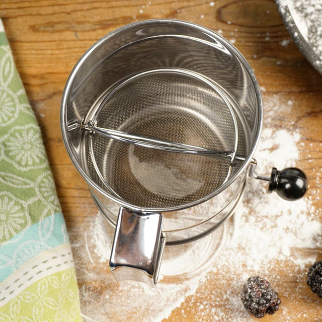 RSVP International Crank Style Flour Sifter, 5 Cup