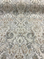 Mazely Damask Ancient Creamy Beige Cotton Fabric - Ancient Damask, Off White Cream Beige With Blue And Taupe, 56" Width (1 Yard)