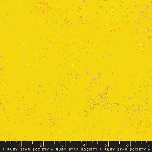 Cotton Speckled Metallic Yellow Fabric 43/44"