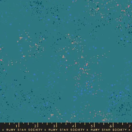 Cotton Print Blue Turquoise Speckled Fabric 43/44"