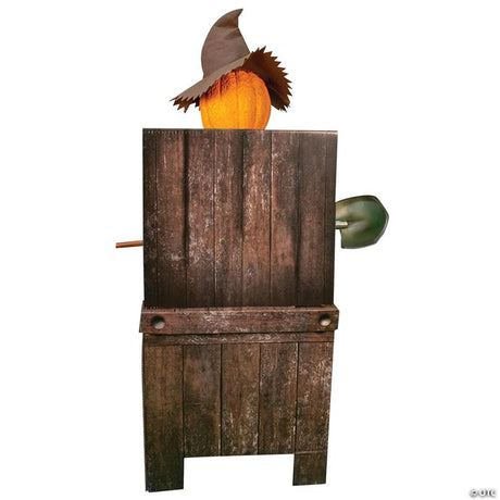 Animated Smiling Jack Greeter Halloween Prop with Chair Included, with animated movement for a spooky Halloween effect