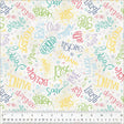 Cotton Print White Ivory Noteworthy Aspirations Fabric 44/45